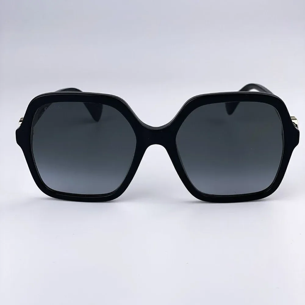 NEW GUCCI GG1072S 001 Black Gray Gradient Square Women Sunglasses